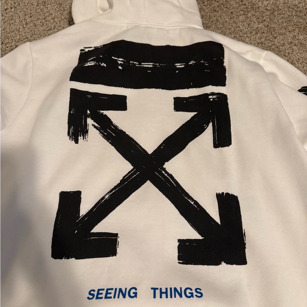 Off White Hoodie with Black Graph